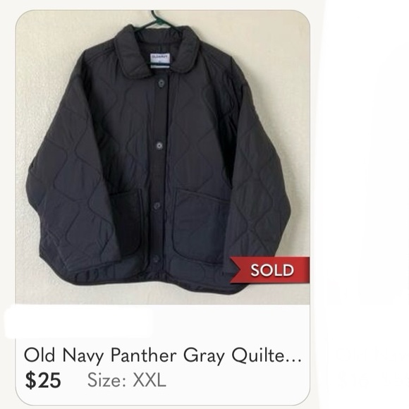 Old Navy Tan Quilted Jacket Open front Cotton XXL NEW OR LIKE NEW - Picture 12 of 12